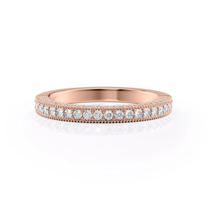 The Josephine Wedding Bands Diamonds Half Way#material_18k-rose