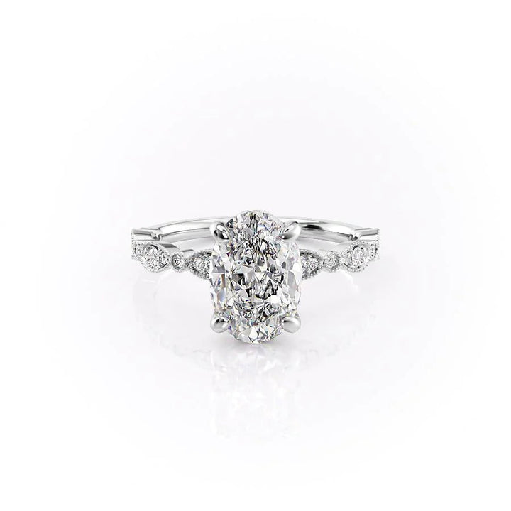 The Juliet Set With Oval Vintage Moissanite#material_14k-white