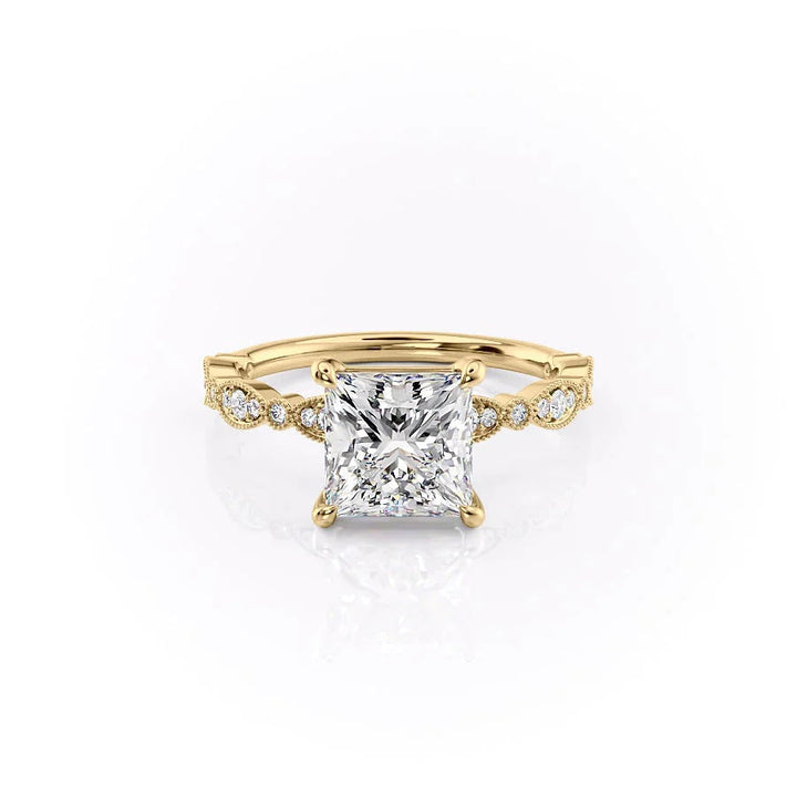 The Juliet Set With Princess Vintage Lab Diamond 1 Carat 14K Gold#material_14k-gold