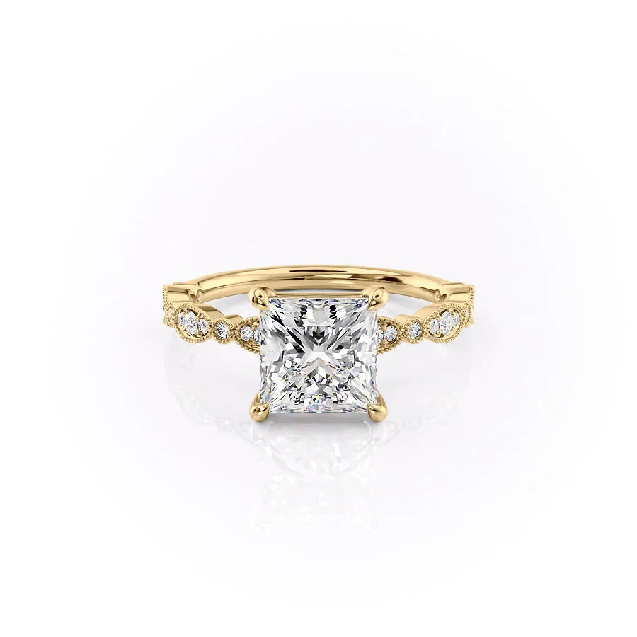 The Juliet Set With Princess Vintage Moissanite#material_18k-gold