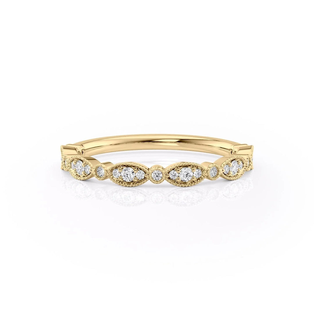 The Juliet Wedding Bands Diamonds Half Way 14K Gold#material_14k-gold