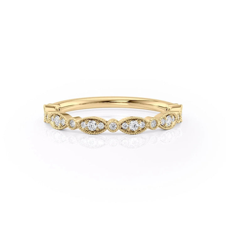 The Juliet Wedding Bands Diamonds Half Way 14K Gold#material_14k-gold