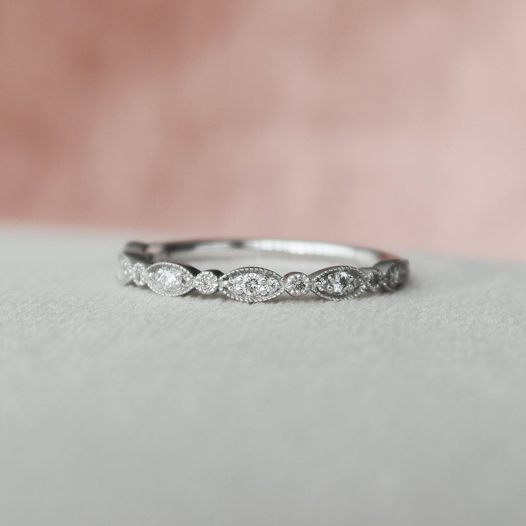 The Juliet Wedding Bands Diamonds Half Way#material_18k-white