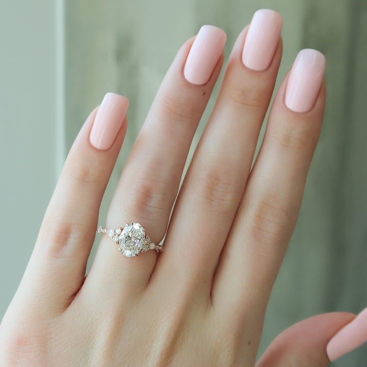 The Kaiden Set With Oval Side Stone Moissanite#material_14k-rose