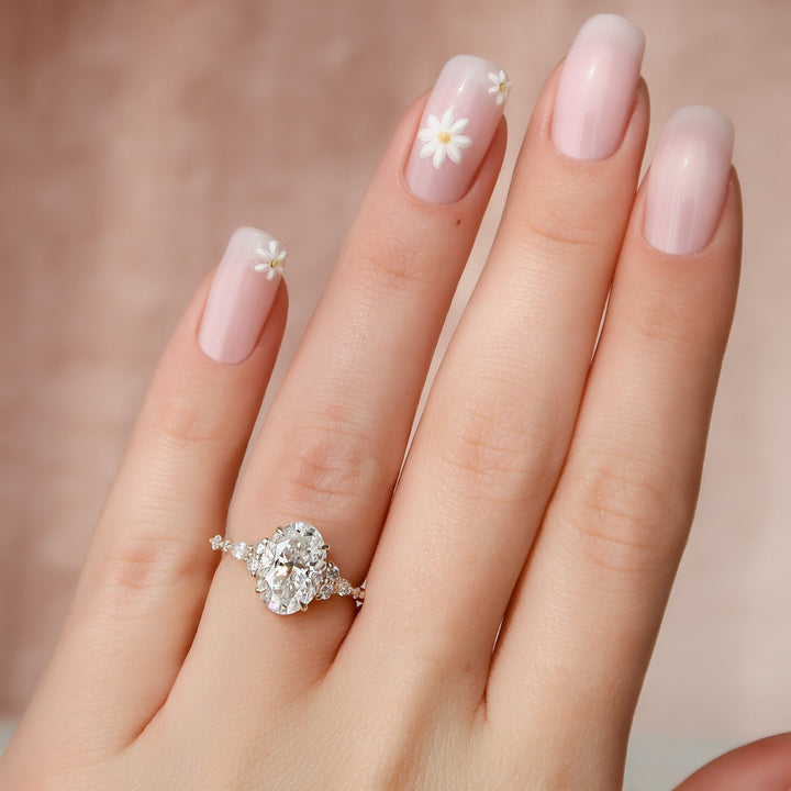 The Kaiden Oval Lab Diamond Moissanite Engagement Ring *Shown with 3 ct #material_gold