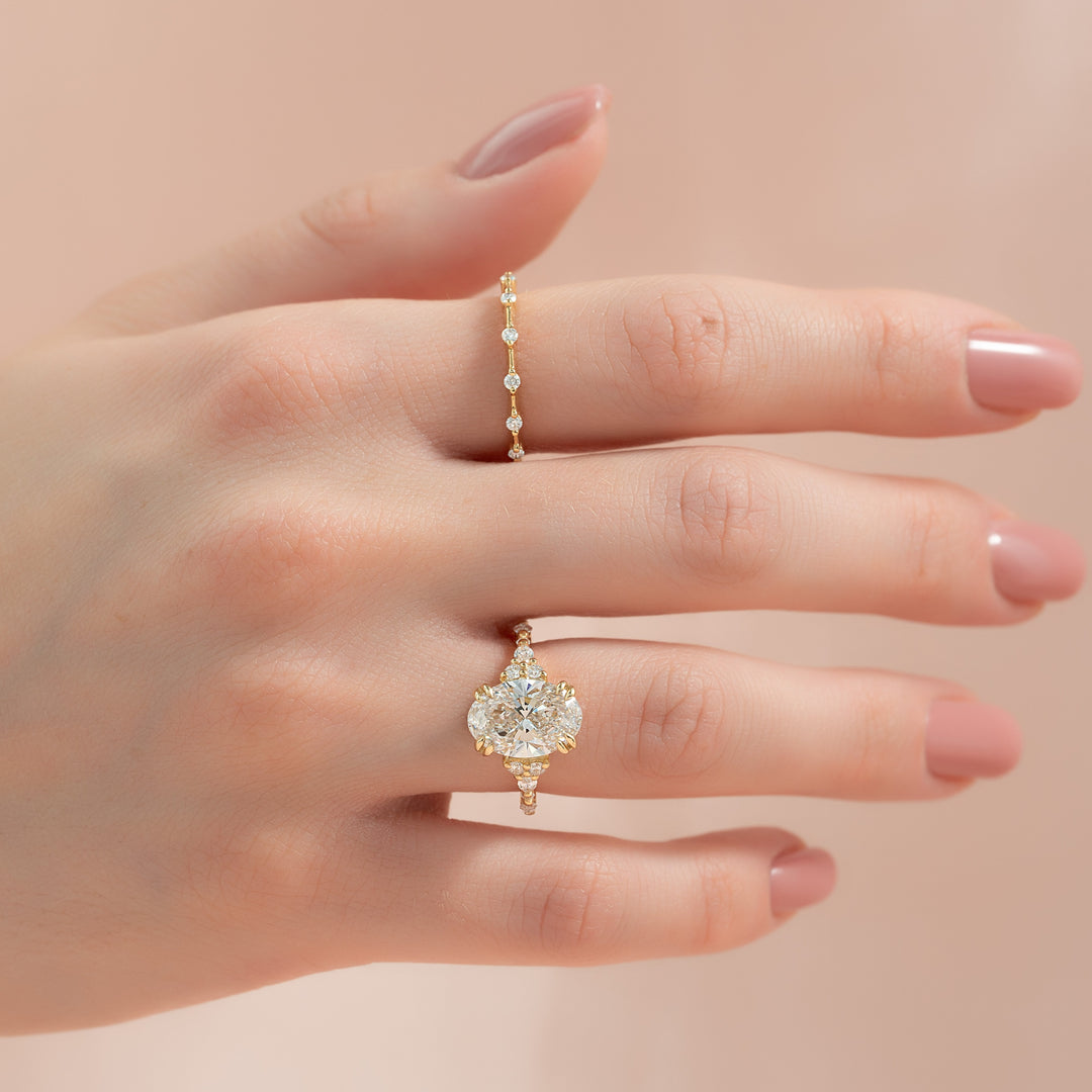 The Kaiden Oval Lab Diamond Moissanite Engagement Ring