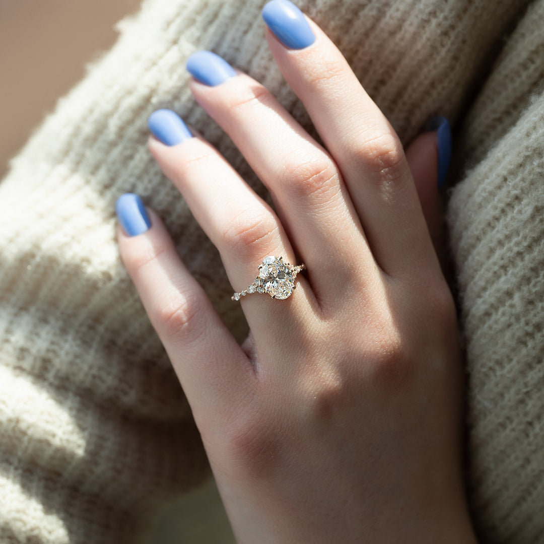 The Kaiden Oval Lab Diamond Moissanite Engagement Ring