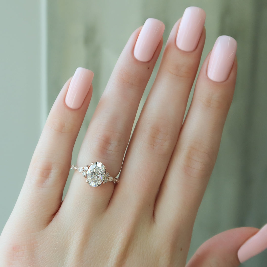 The Kaiden Oval Lab Diamond Moissanite Engagement Ring