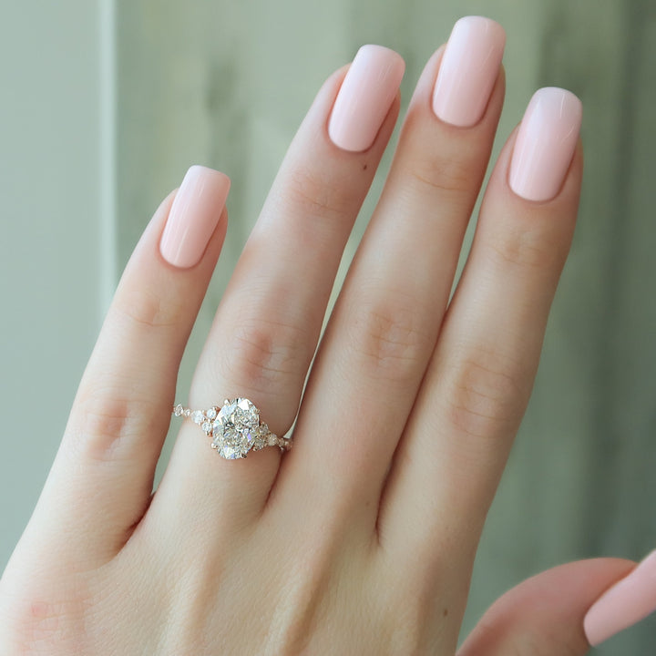 The Kaiden Oval Lab Diamond Moissanite Engagement Ring *Shown with 2 ct #material_rose