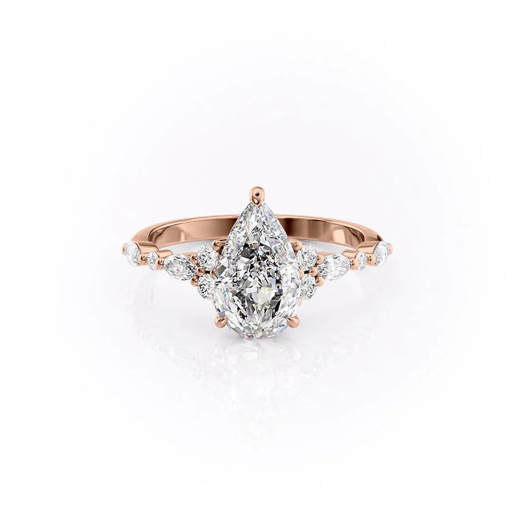 The Kaiden Set With Pear Side Stone Lab Diamond 1 Carat 14K Rose#material_14k-rose