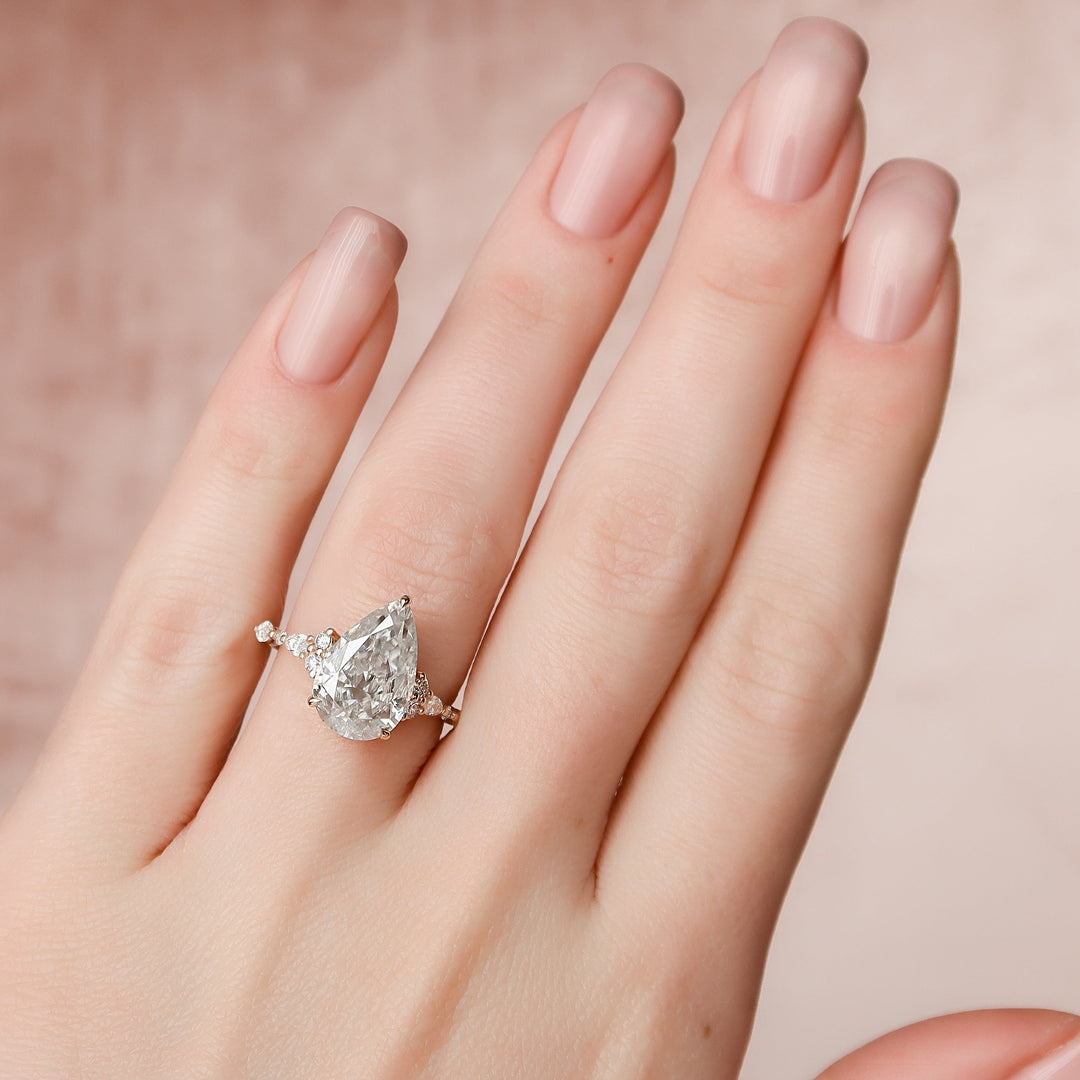 The Kaiden Set With Pear Side Stone Lab Diamond 2 Carat 14K Rose#material_14k-rose