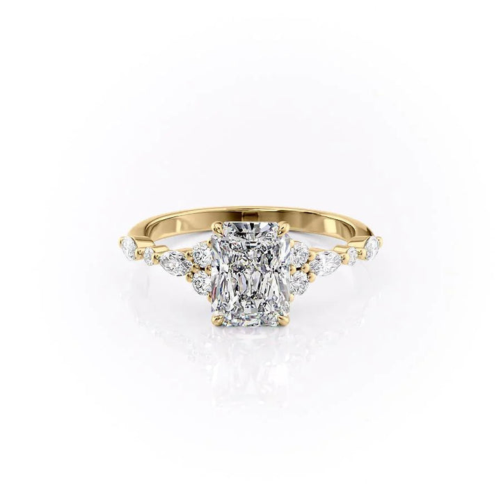 The Kaiden Set With Radiant Side Stone Lab Diamond 1 Carat 14K Gold#material_14k-gold