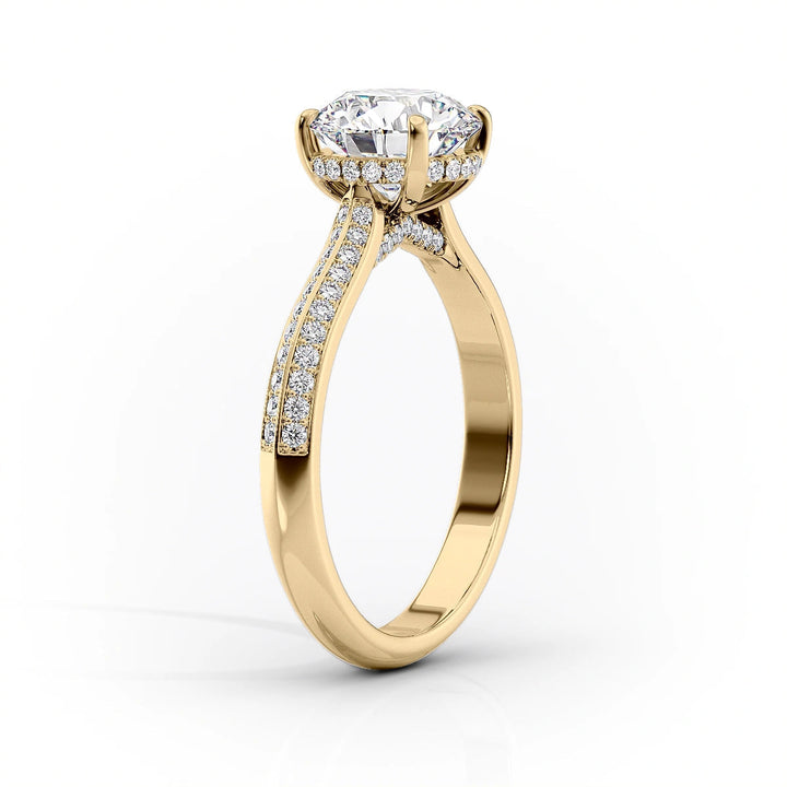 The Kaira Set With Cushion Pave Lab Diamond 1.5 Carat 14K Gold#material_14k-gold