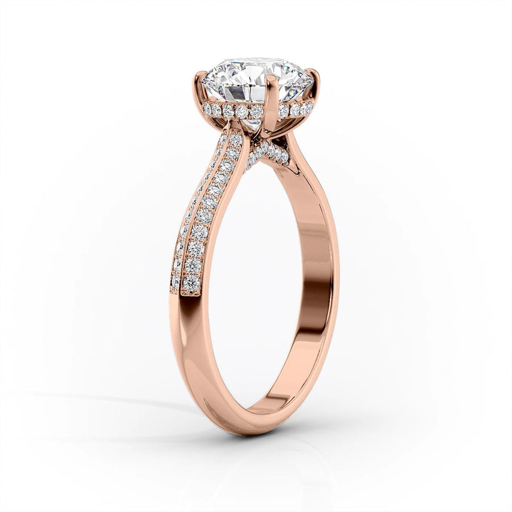 The Kaira Set With Cushion Pave Lab Diamond 1.5 Carat 14K Rose#material_14k-rose