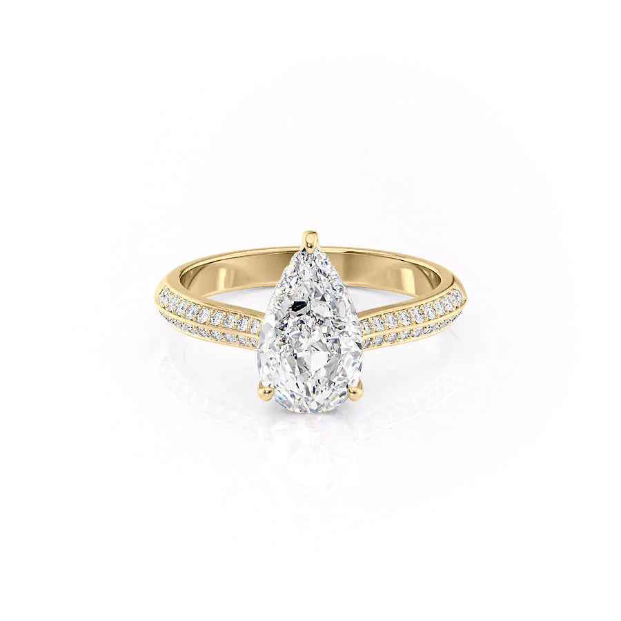 The Kaira Set With Pear Pave Lab Diamond 1 Carat 14K Gold#material_14k-gold