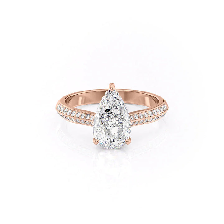 The Kaira Set With Pear Pave Lab Diamond 1 Carat 14K Rose#material_14k-rose