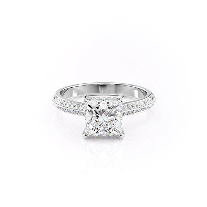 The Kaira Set With Princess Pave Lab Diamond 1 Carat 14K White#material_14k-white