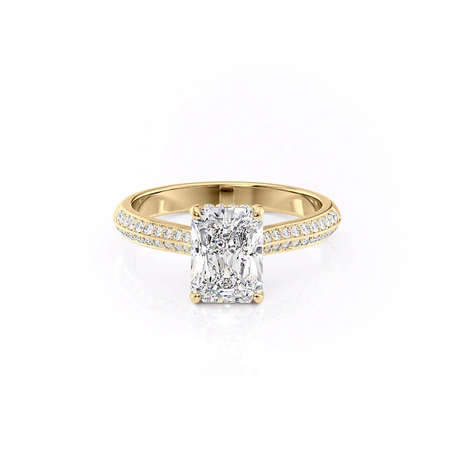 The Kaira Set With Radiant Pave Moissanite#material_14k-gold