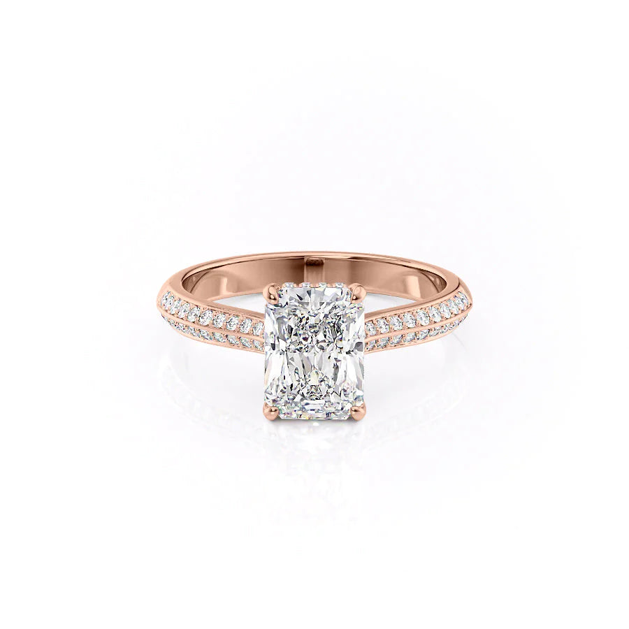 The Kaira Set With Radiant Pave Lab Diamond 1 Carat 14K Rose#material_14k-rose