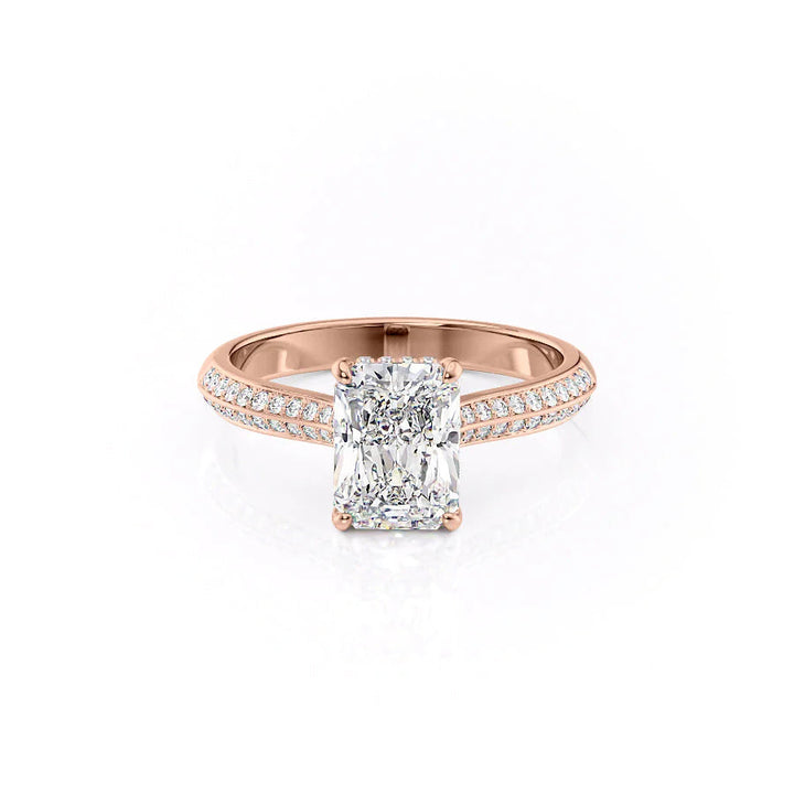 The Kaira Set With Radiant Pave Lab Diamond 1 Carat 14K Rose#material_14k-rose