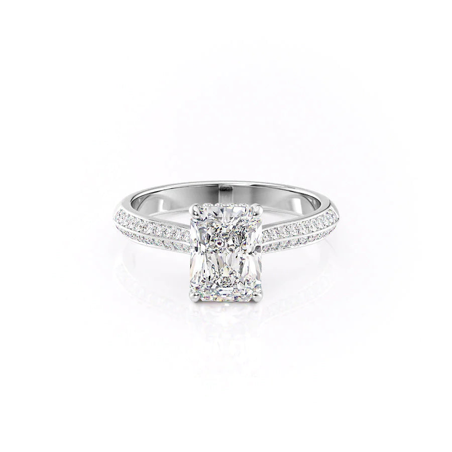 The Kaira Set With Radiant Pave Lab Diamond 1 Carat 14K White#material_14k-white