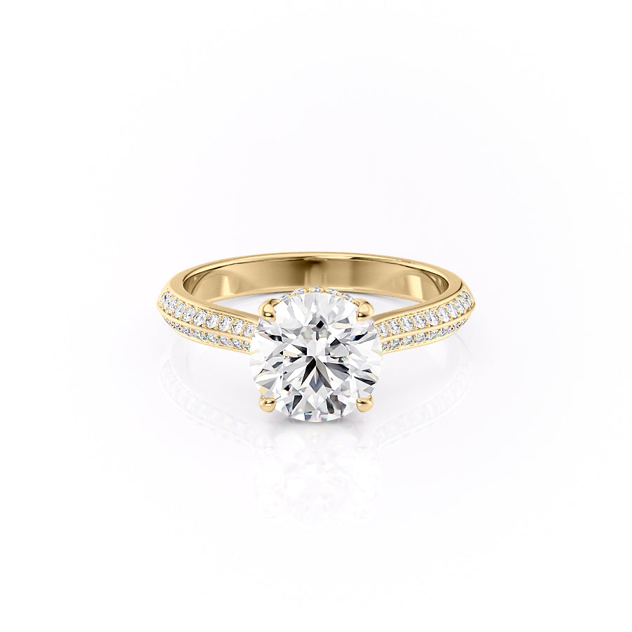 The Kaira Set With Round Pave Lab Diamond 1 Carat 14K Gold#material_14k-gold