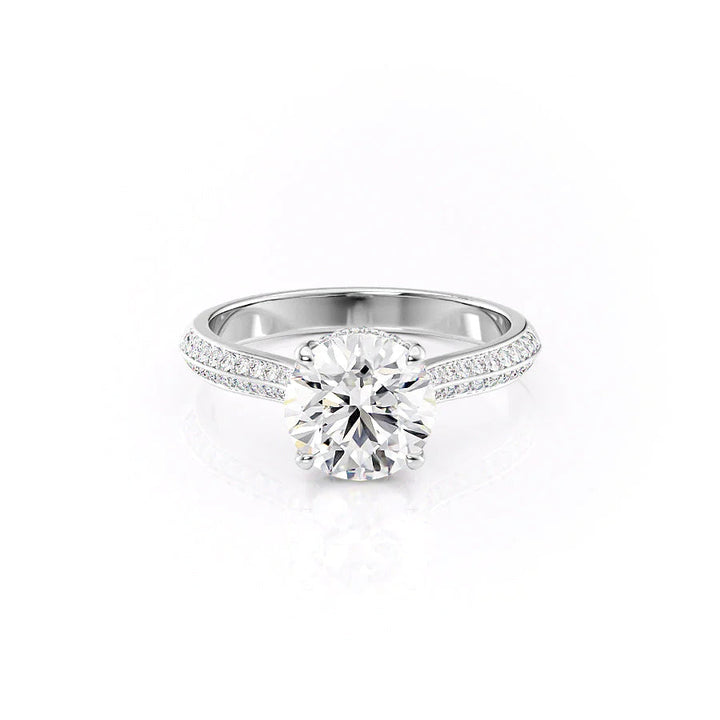 The Kaira Set With Round Pave Lab Diamond 1 Carat 14K White#material_14k-white