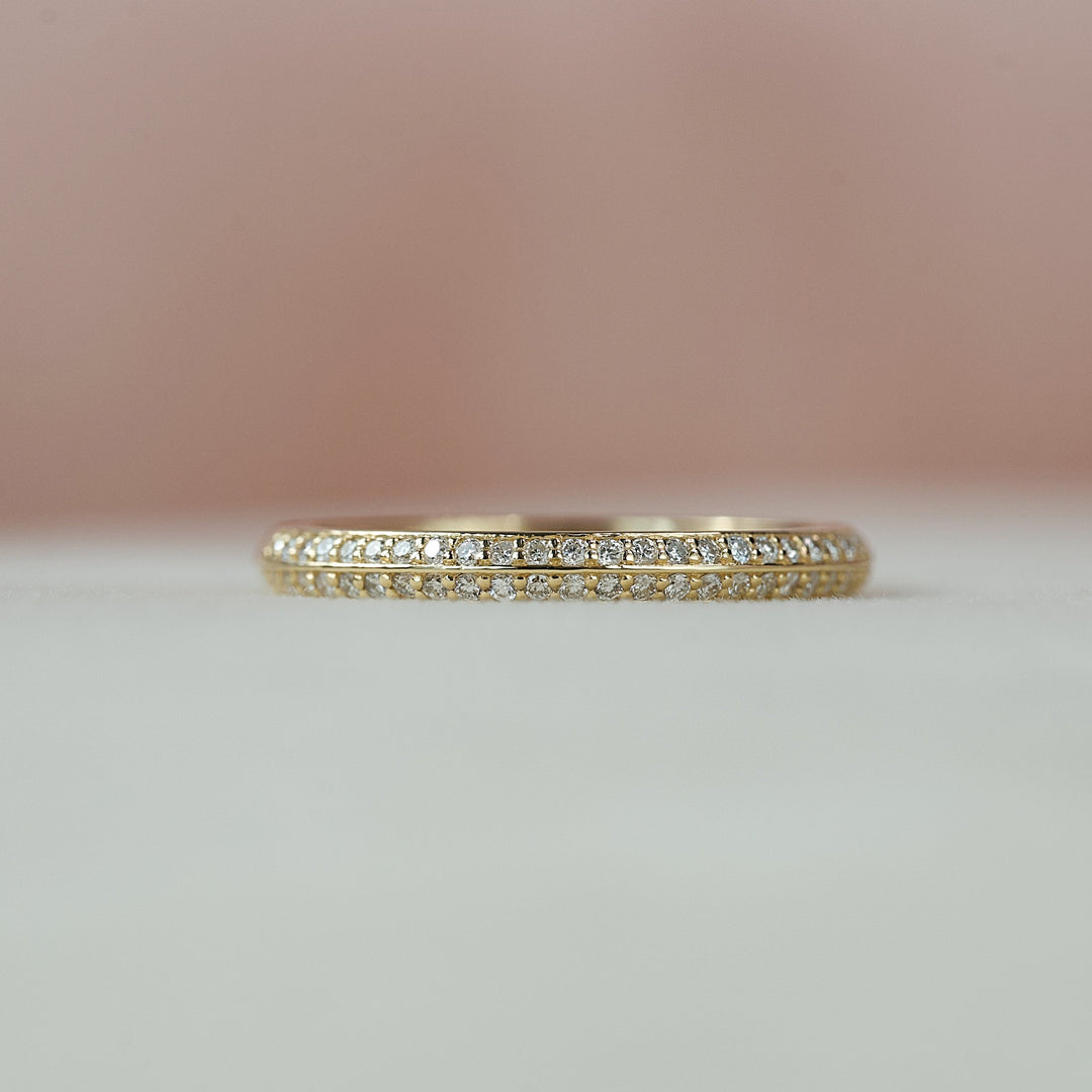 The Kaira Wedding Bands Diamonds Half Way 14K Gold#material_14k-gold