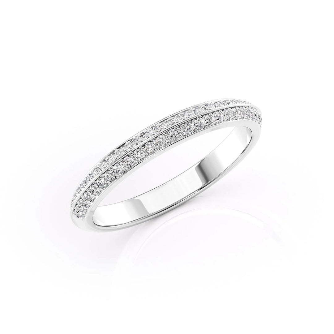 The Kaira Wedding Bands Diamonds Half Way 14K White#material_14k-white