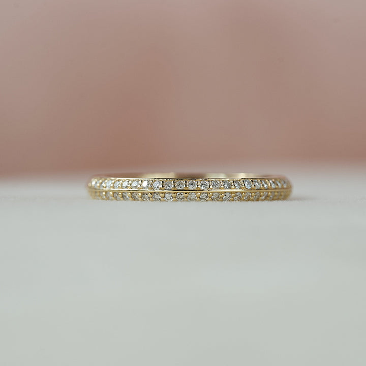 The Kaira Wedding Bands Diamonds Half Way#material_18k-gold