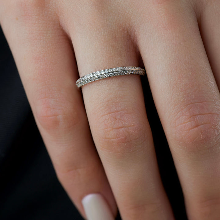 The Kaira Wedding Bands Diamonds Half Way#material_18k-white