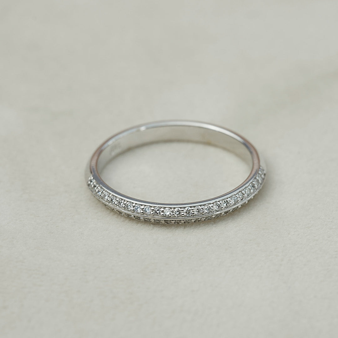 The Kaira Wedding Bands Diamonds Half Way#material_18k-white