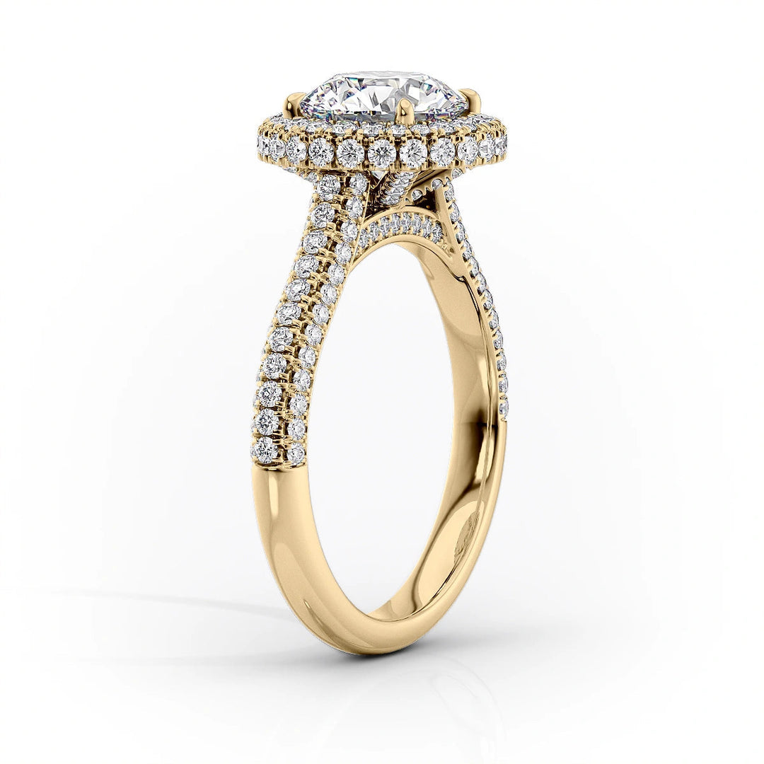 The Katelyn Set With Cushion Pave Lab Diamond 1.5 Carat 14K Gold#material_14k-gold