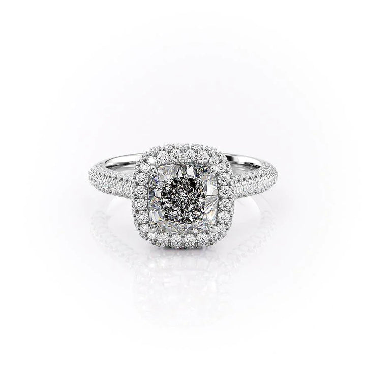 The Katelyn Set With Cushion Pave Moissanite#material_14k-white