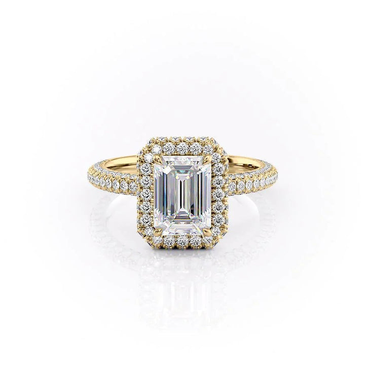 The Katelyn Set With Emerald Pave Moissanite#material_18k-gold