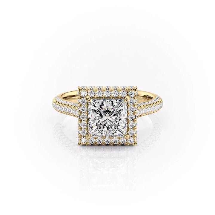 The Katelyn Set With Princess Pave Lab Diamond 1 Carat 14K Gold#material_14k-gold