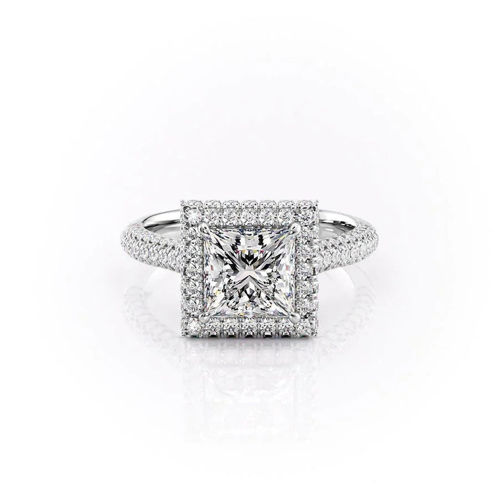 The Katelyn Set With Princess Pave Moissanite#material_14k-white