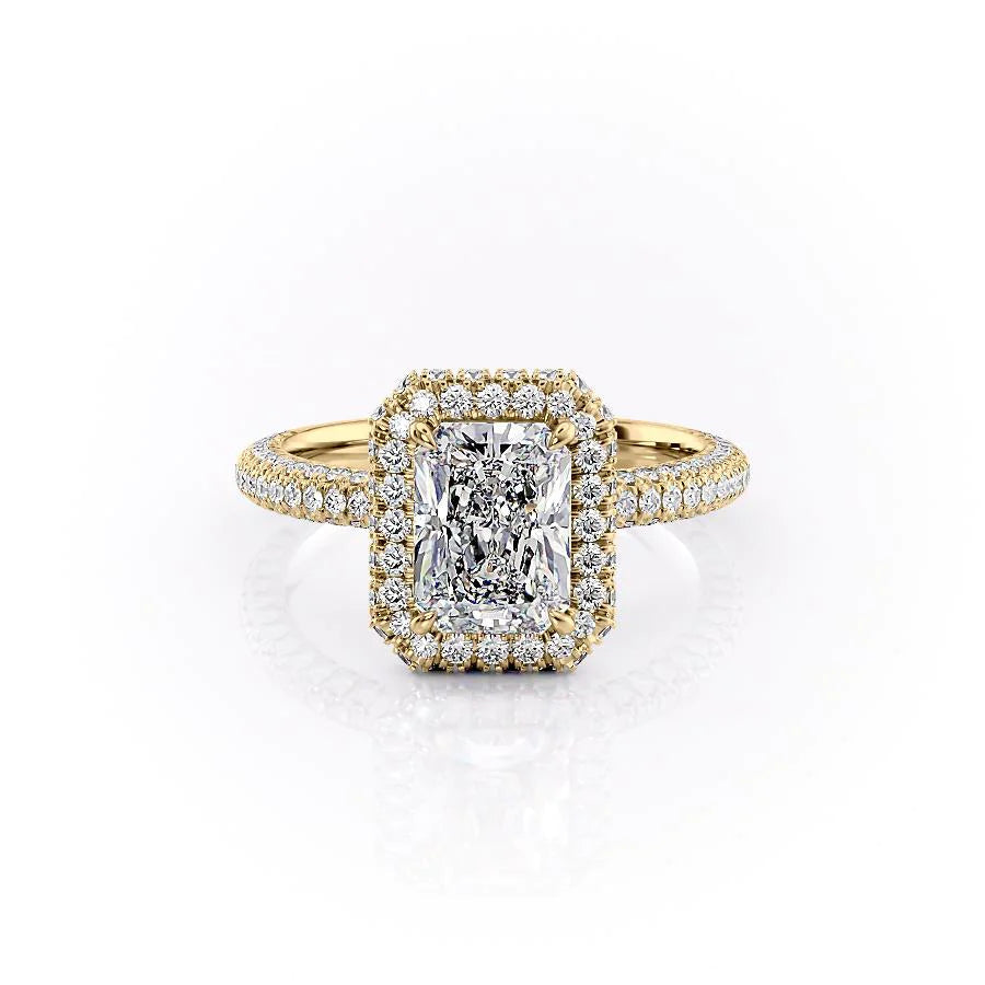 The Katelyn Set With Radiant Pave Lab Diamond 1 Carat 14K Gold#material_14k-gold