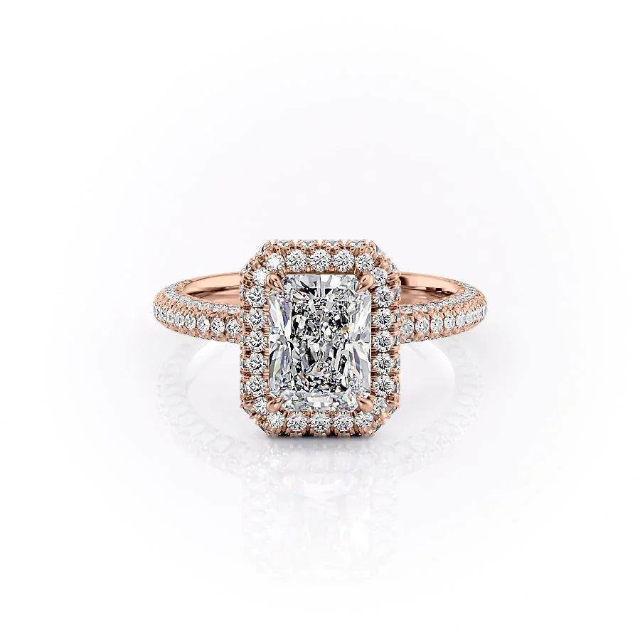 The Katelyn Set With Radiant Pave Moissanite#material_14k-rose