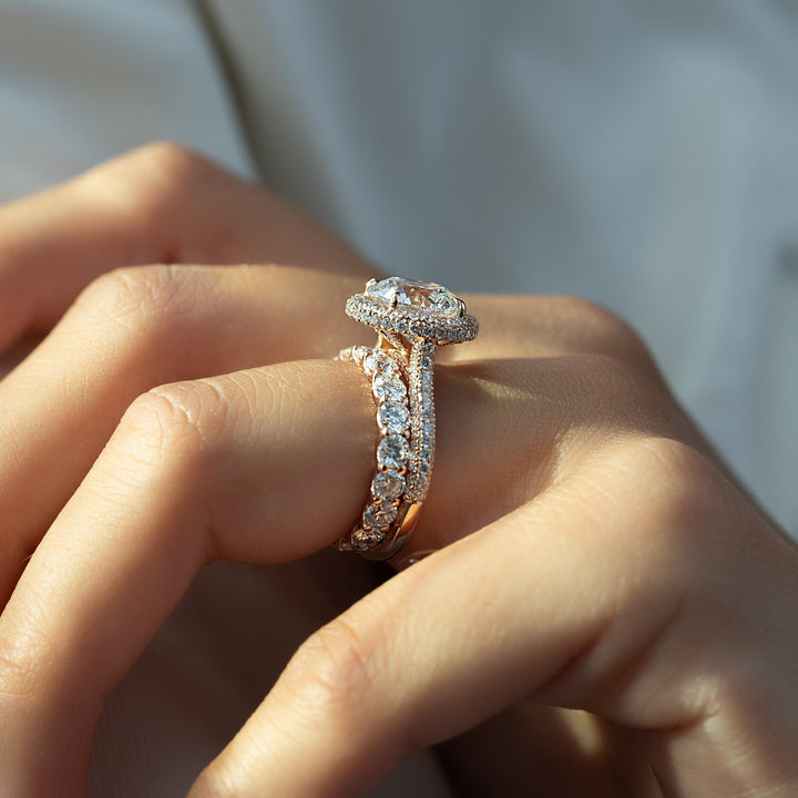 The Katelyn Set With Round Pave Lab Diamond 2.5 Carat 14K Rose#material_14k-rose