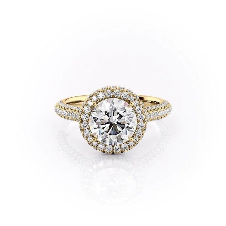 The Katelyn Set With Round Pave Moissanite#material_18k-gold