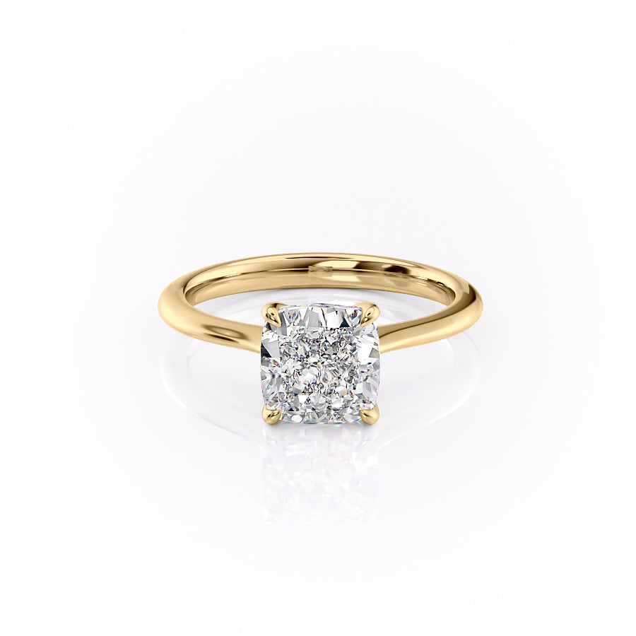 The Kendall Set With Cushion Solitaire Lab Diamond 1 Carat 14K Gold#material_14k-gold