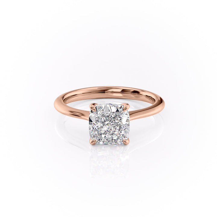 The Kendall Set With Cushion Solitaire Lab Diamond 1 Carat 14K Rose#material_14k-rose