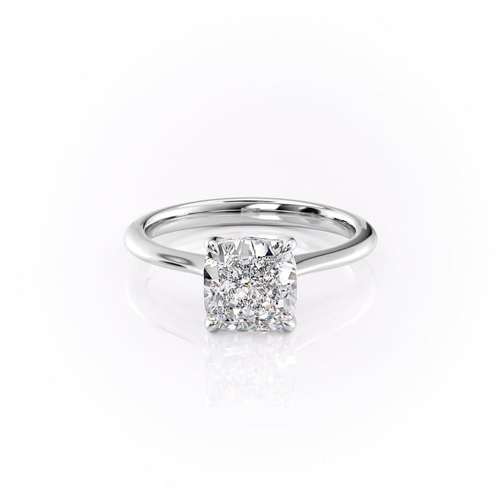 The Kendall Set With Cushion Solitaire Moissanite#material_14k-white