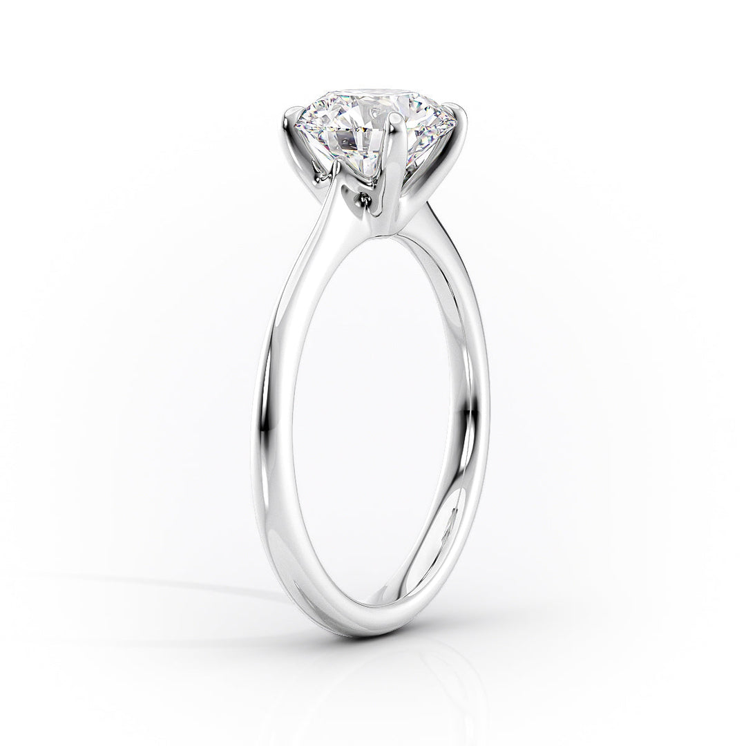 The Kendall Set With Cushion Solitaire Moissanite#material_14k-white