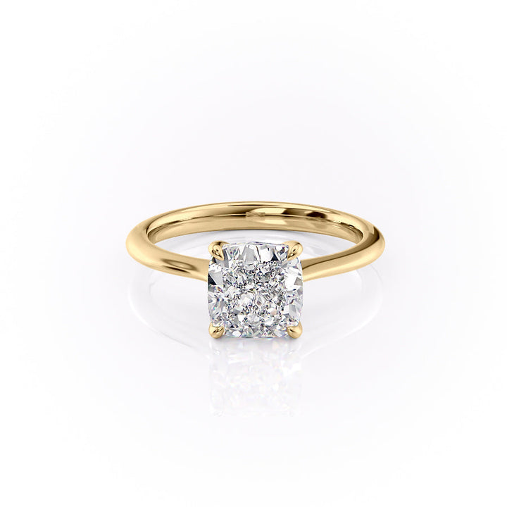 The Kendall Set With Cushion Solitaire Lab Diamond 1 Carat 18K Gold#material_18k-gold