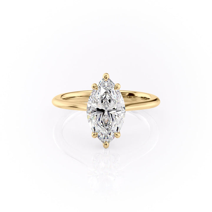 The Kendall Set With Marquise Solitaire Lab Diamond 1 Carat 14K Gold#material_14k-gold