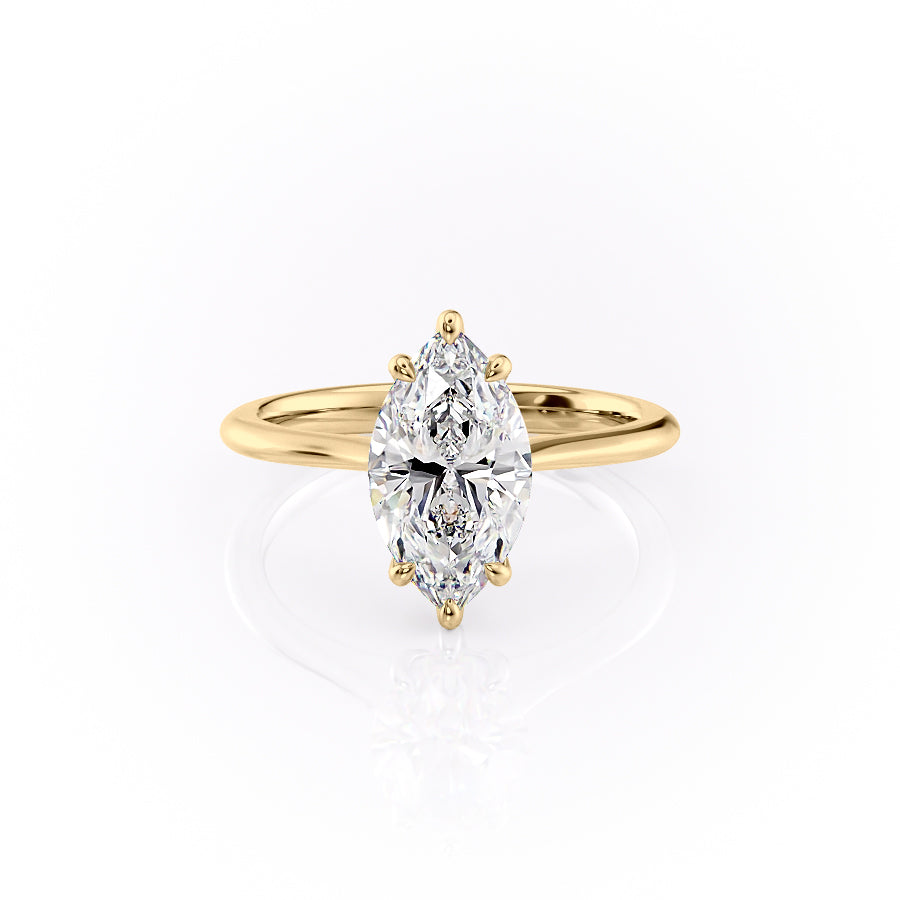 The Kendall Set With Marquise Solitaire Moissanite#material_14k-gold