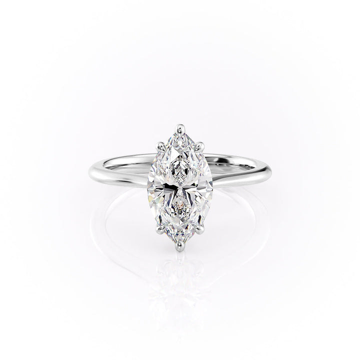 The Kendall Set With Marquise Solitaire Lab Diamond 1 Carat 14K White#material_14k-white