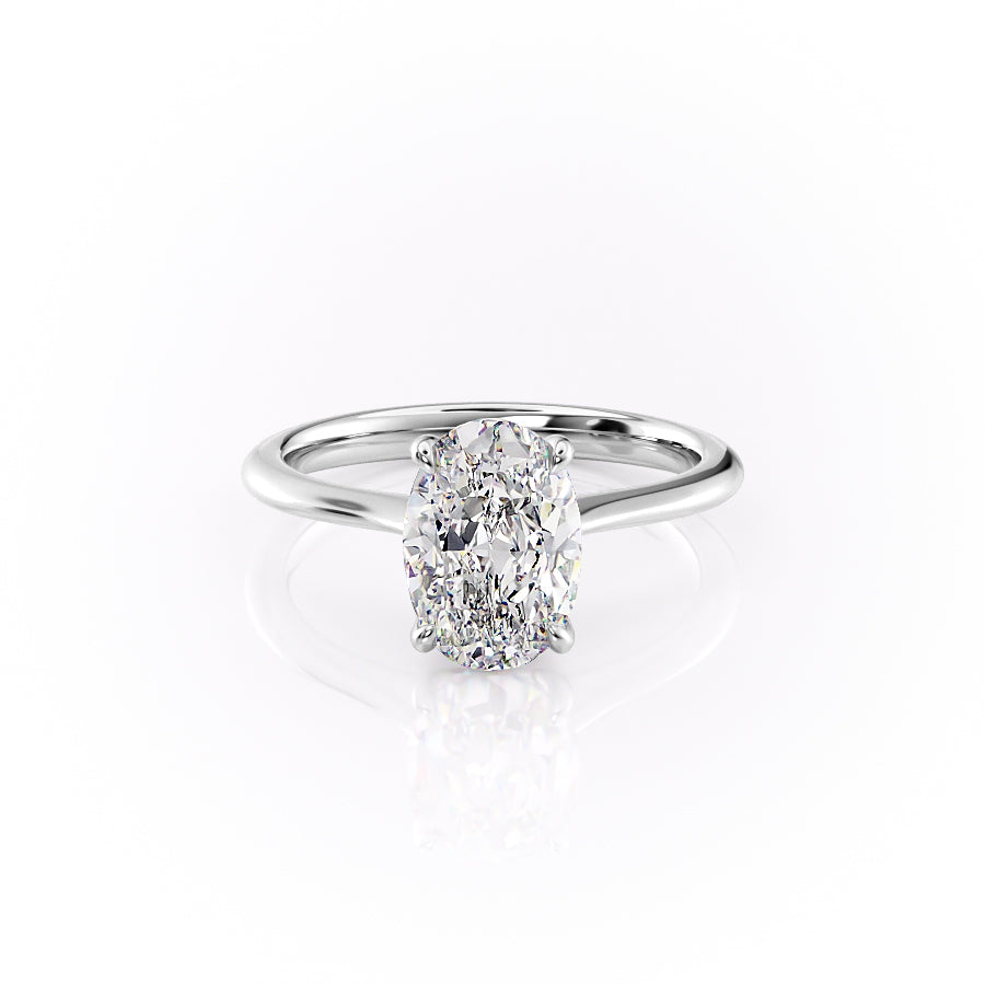 The Kendall Set With Oval Solitaire Moissanite#material_18k-white